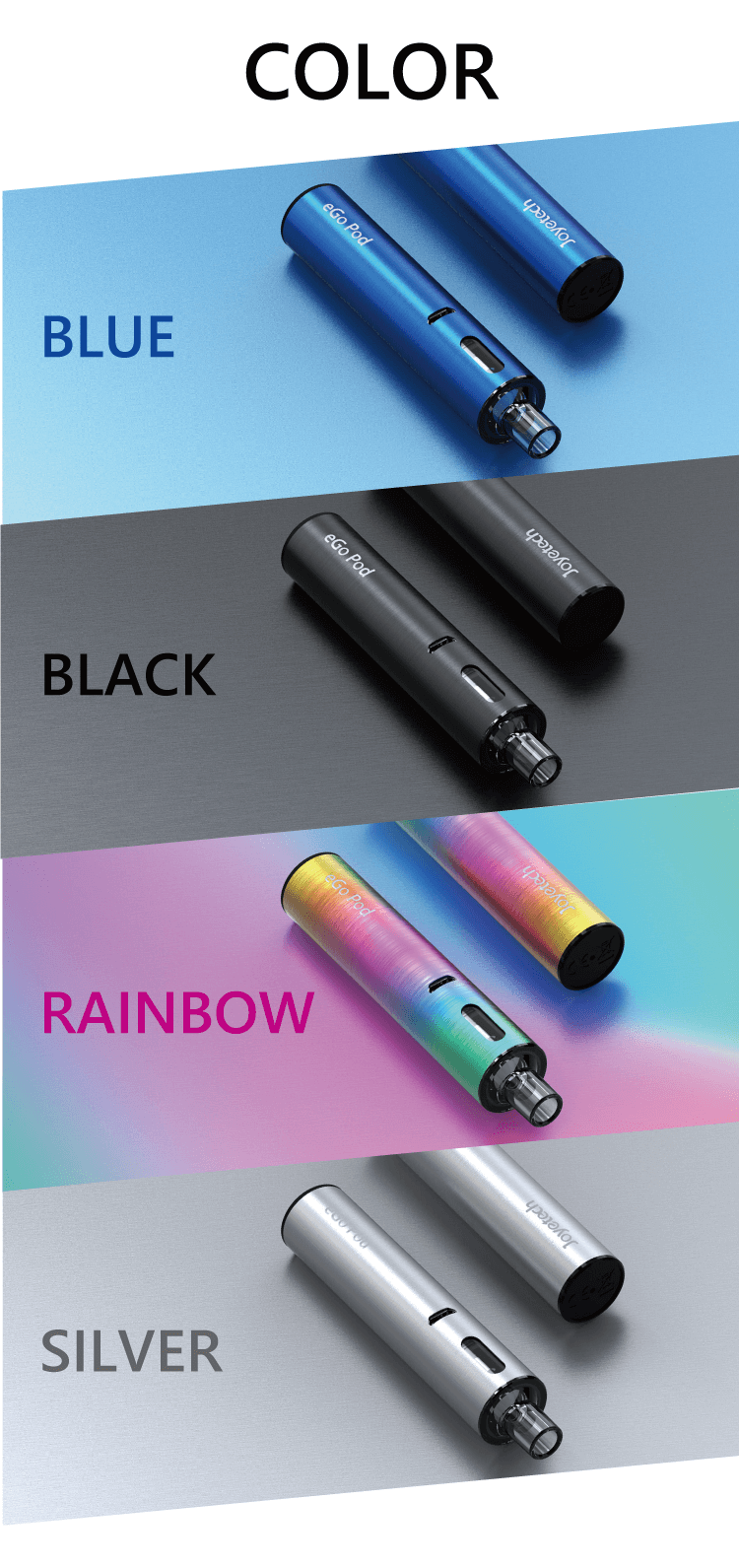 color blue black rainbow silver