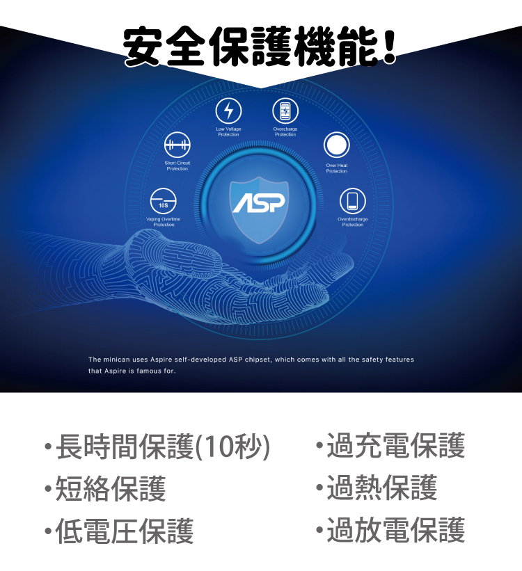 安全保護機能！長時間保護（10秒）過充電保護　短絡保護　過熱保護　低電圧保護　過放電保護